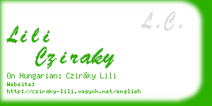 lili cziraky business card